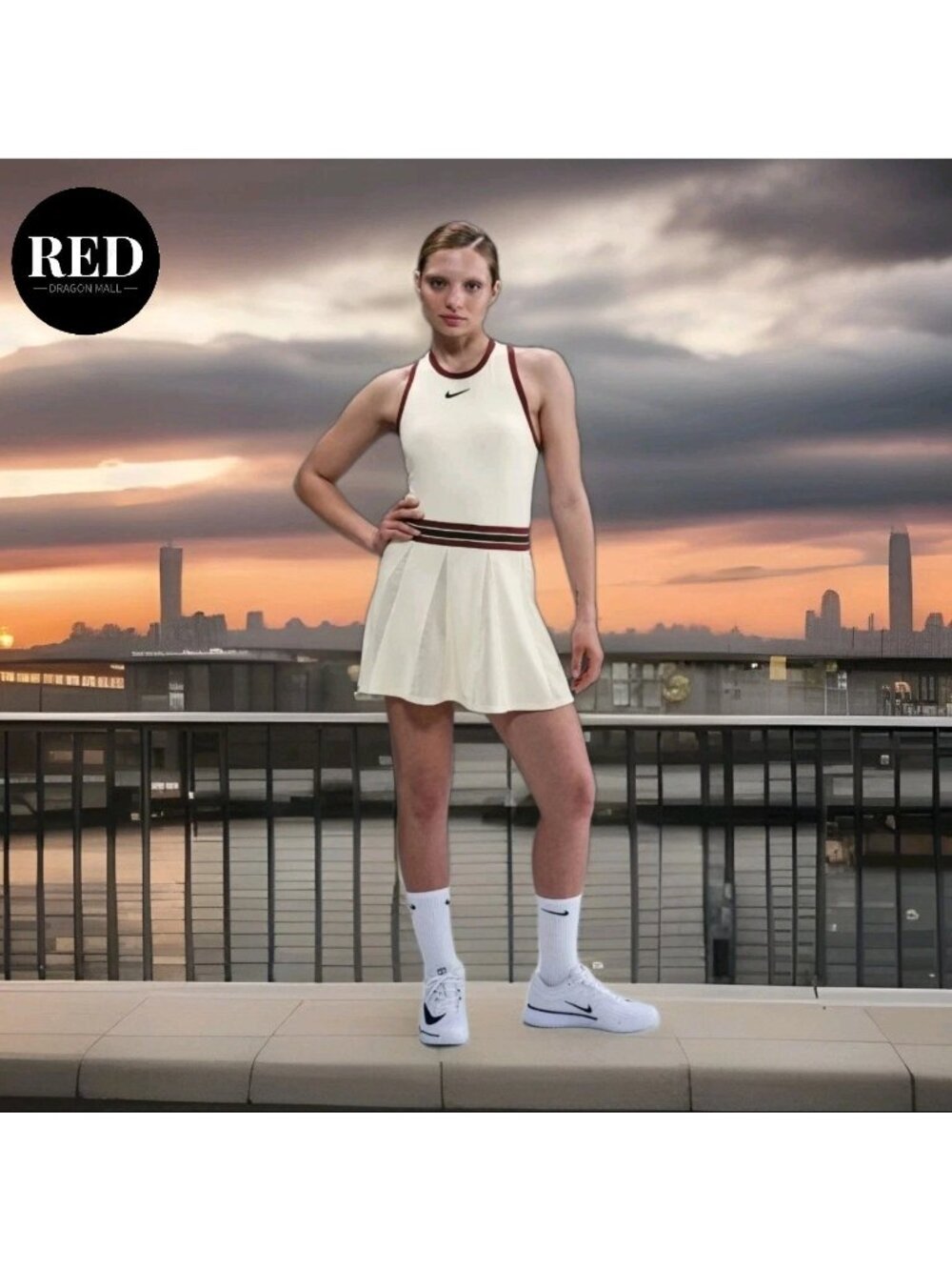 Nike Court Slam Tennis Dress FZ6742-110 Roland Garros Paris 2025 - Women's XL